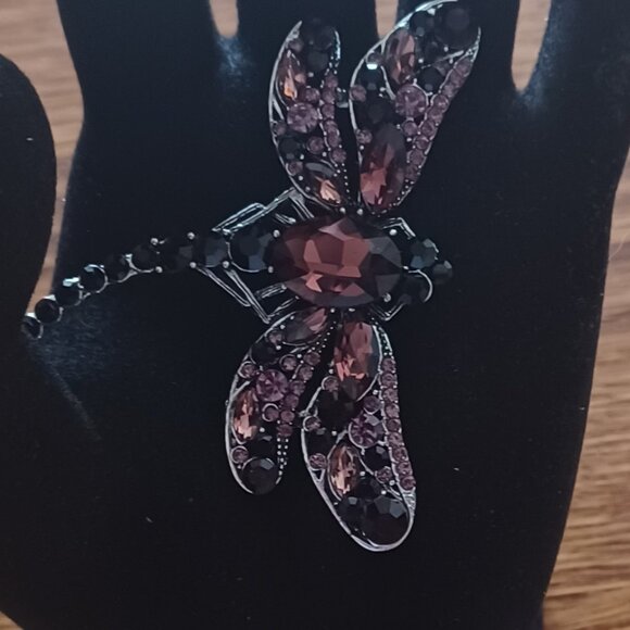 Purple 2" Dragonfly Brooch - Picture 1 of 5